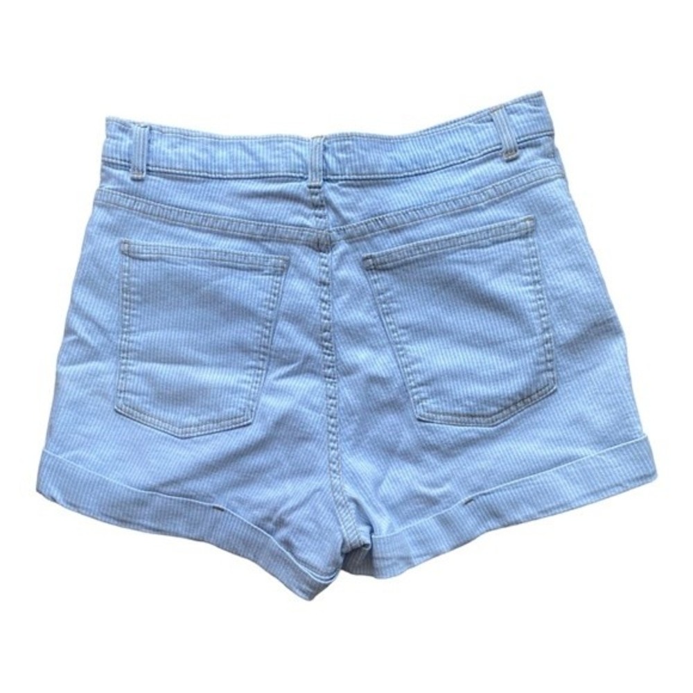 American Apparel Pinstriped High Waisted Jean Shorts - Picture 3 of 7